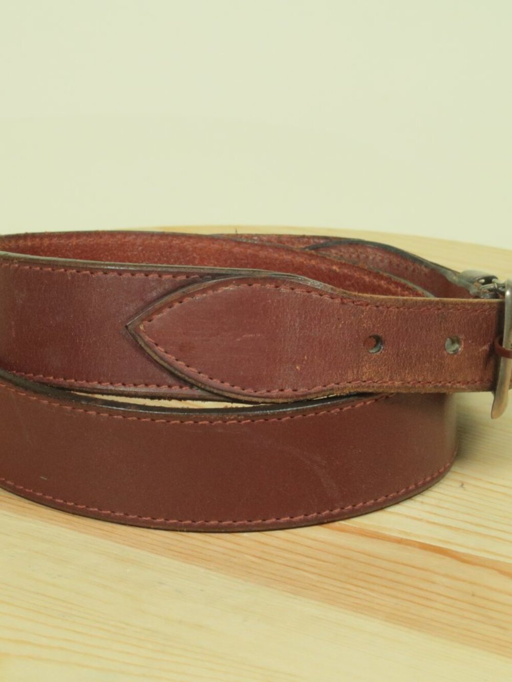 Vtg 80s Polo Ralph Lauren Western Sterling Silver Belt Mens 34 Brown Made in UK - Picture 3 of 10